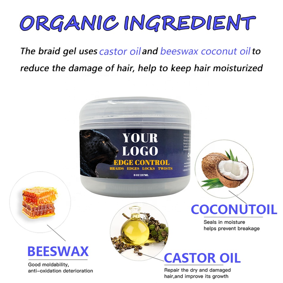 8oz Braid Gel for Styling and Controlling Frizzy Dreadlocks on Women's Black Hair