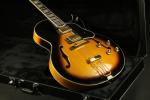 Quality blackburst thick hollow body block inlay single cutaway electric guitar