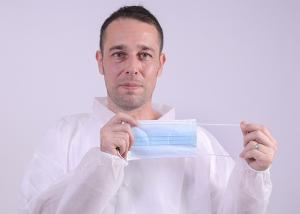 Quality Earloop 3 Ply Surgical Face Mask Disposable For Germ Protection wholesale
