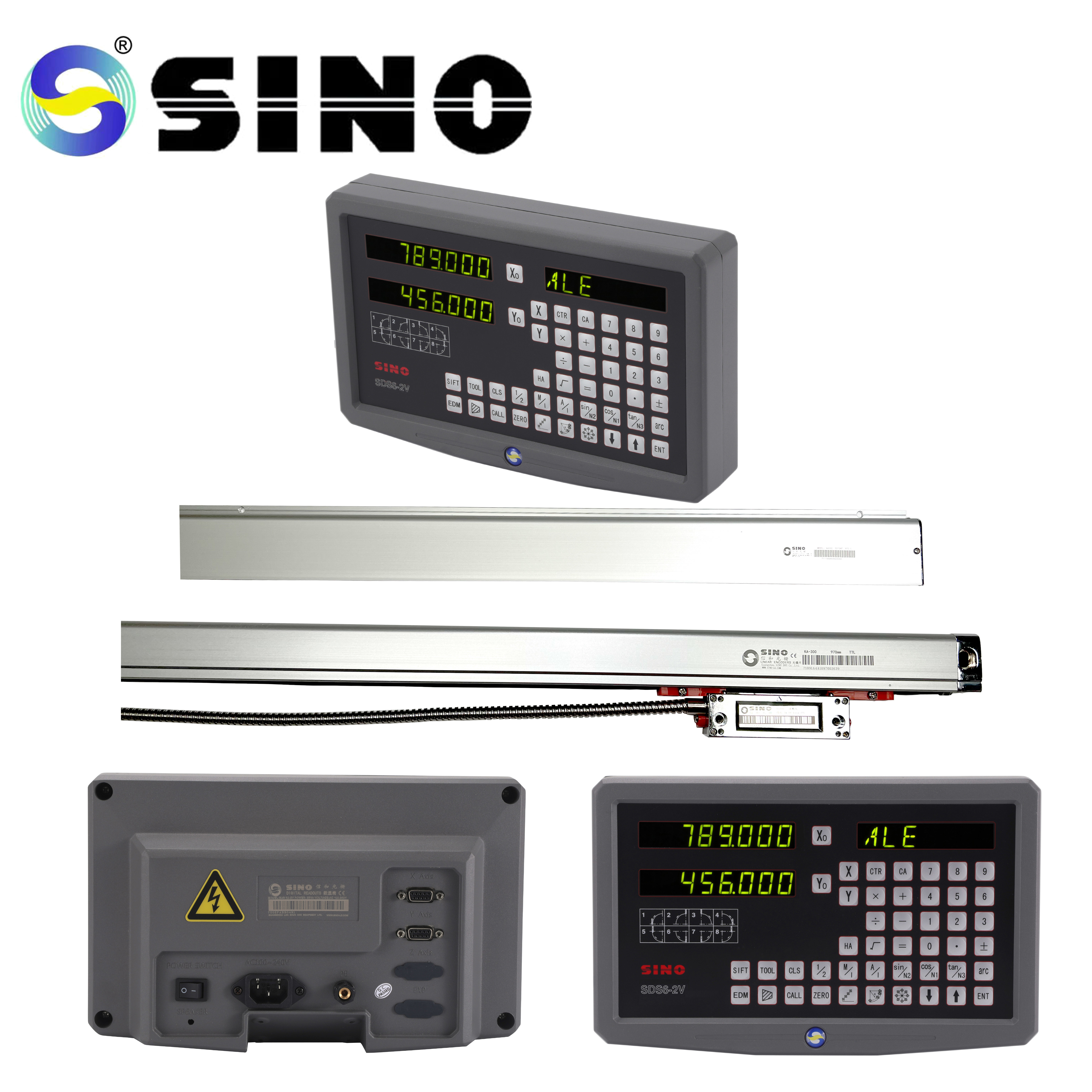 SINO 2 Axis DRO Digital Readout Multifunctional TTL Input Signal For Milling Machine