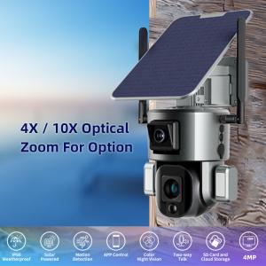 Quality 10X Optical Zoom Dual Lens Security Camera IP65 Outdoor Solar 4G CCTV Camera wholesale