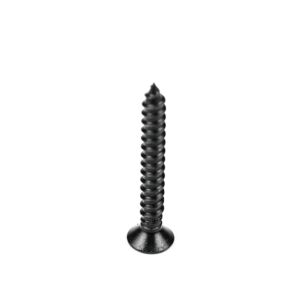 Metric Wooden Construction 410 Stainless Steel Flat Head Black Wood Screws for Wood Ceiling Partition