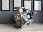 Stainless steel three-way diverter valve for pneumatic conveying of powder or