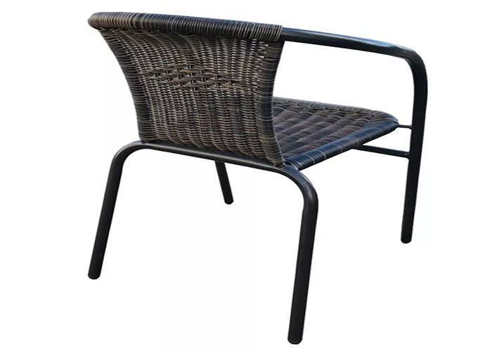 Outdoor Steel Stacking Rattan Chair For Restaurant Patio Garden Bistro