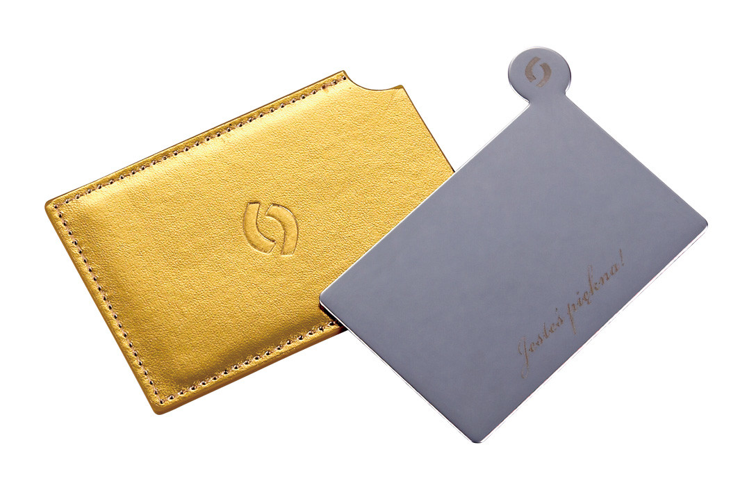 Custom Logo PU Pocket Mirror With Foldable Design And 1x Magnification