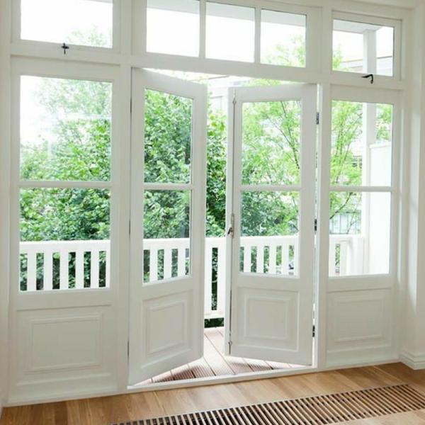 Aluminum Modern Double Casement Front Entrance Door Aluminium Glass Bathroom