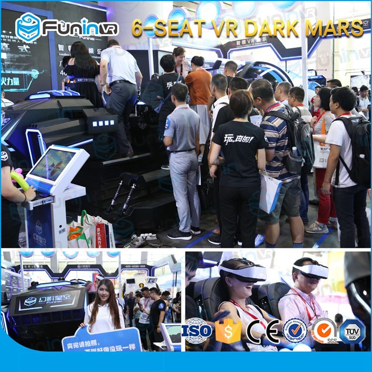 Metal Video Game Simulator , Multiplayer 6 Seats Theme Park Ride Simulator
