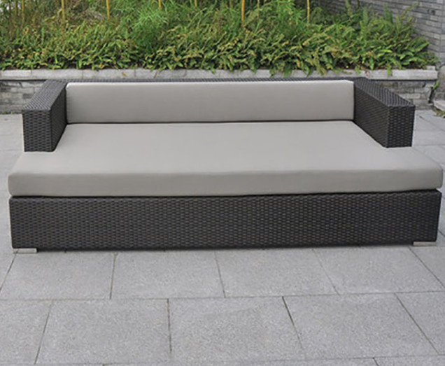 Pe Rattan Sectional Sofa Indoor Furniture Sofa Wrought Iron Sofa Lunge Sunbed Bed Set