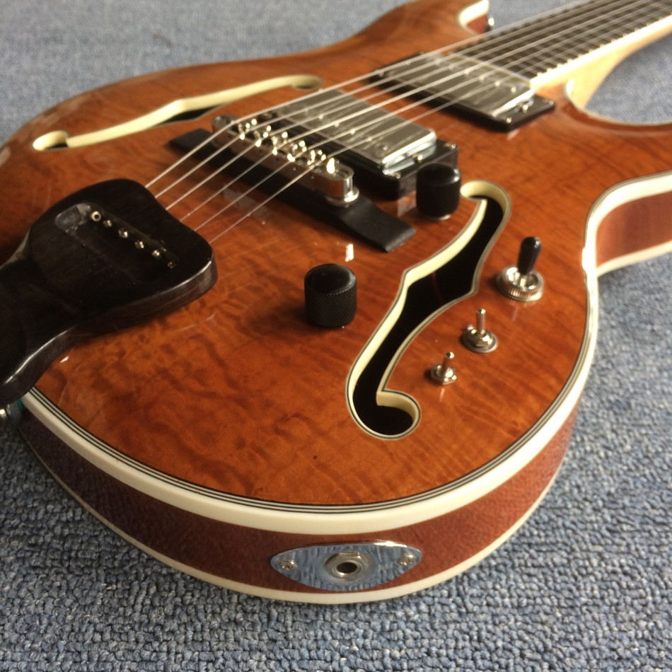 Custom F Hole Rosewood Fingerboard Electric Guitar in Kinds Color