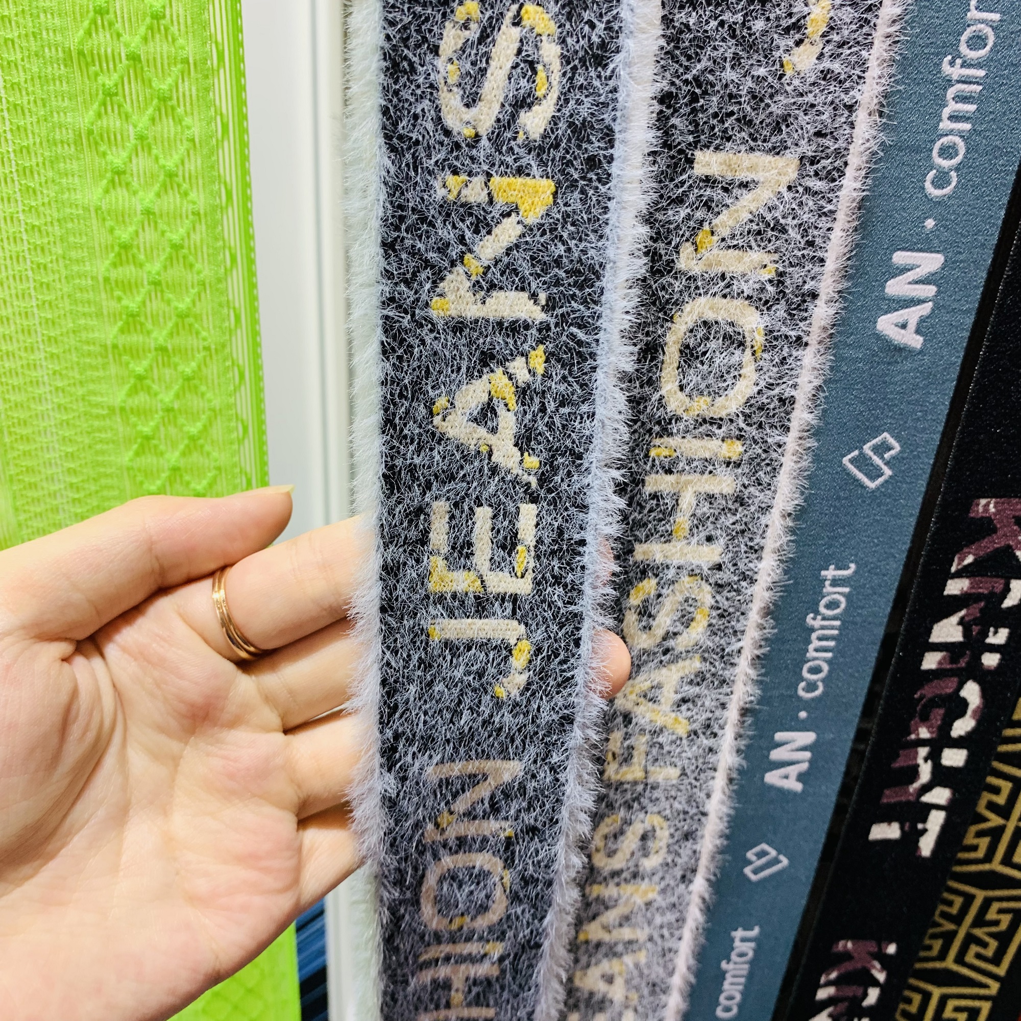 Custom webbing high quality brand logo polyester nylon jacquard elastic for clothing