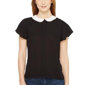 Quality Simple style women chiffon black blouse wholesale