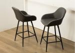 0.19m3 6.45KGS Contemporary Bar Stools With Tapered Metal Legs