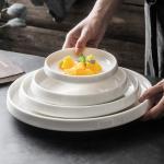 Simple Design 12 Inch Round Ceramic Dinner Plate For Home Hotel Resturant