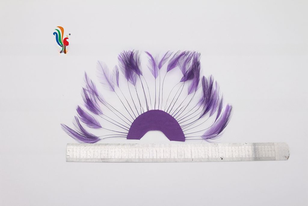 Stripped Heckle Feather Fan , Goose Hand Held Feather Fans For Decoration