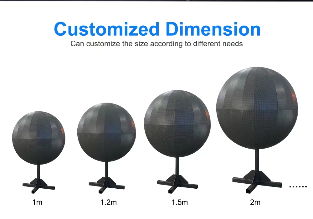 Sphere Display Dome Light Emitting Diode Screen Indoor P1.5 P2 P2.5 P3 P4 P5 Light Emitting Diode Digital Sphere 4m Vide