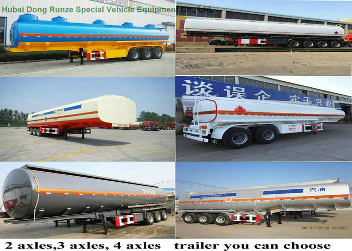 52m3 Fuel Tanker Semi Trailer 3 Axles 4 Compartments For Diesel ,Oil , Gasoline, Kerosene Transport