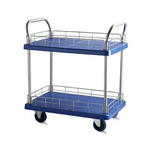 Quality Double Deck Floor Hand Platform Truck 300KG 660Lbs Plastic Platform Cart wholesale
