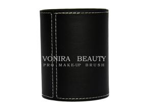 Quality Customized High Quality Leather Makeup Brush Holder Case Travel Cosmetic Cylinder wholesale