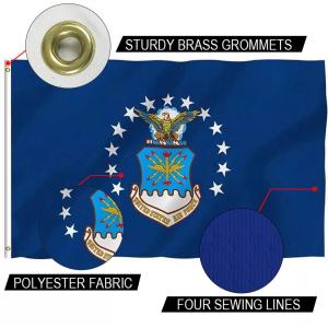 Quality USA Air Force Flag 3 X 5' Knitted Polyester Single Reverse Water Resistant wholesale