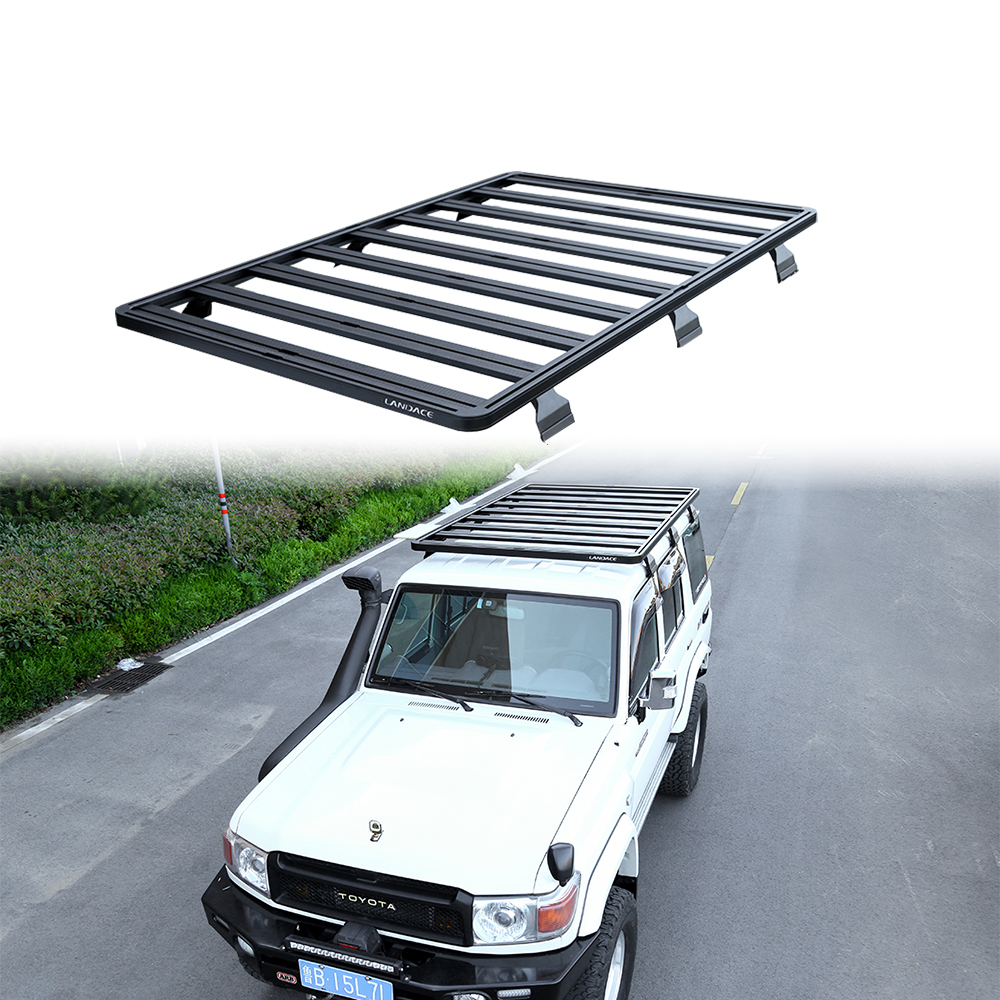 Landace Logo 2160*1320mm Aluminum Alloy Car Roof Basket for LC76 Sale Roof Rack