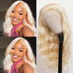 180 Density Raw Indian Virgin Hair Wigs Blonde 613 13x6 frontal wig Body Wave HD