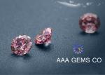 Pink Round Enhanced Moissanite Loose Stones High Heat Conductance