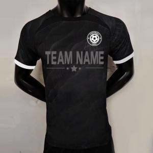Quality Twill/Plain Pattern Retro Soccer Jersey Black Thailand Quality Football Shirts wholesale