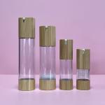 Round Shape 15ml Bamboo Airless Spray Bottle For Serum
