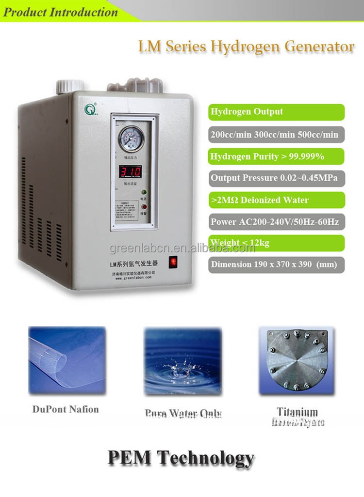 Fuel Cell Energy Hydrogen Machine 0--3L/min with 0.45Mpa Delivery Pressure in White