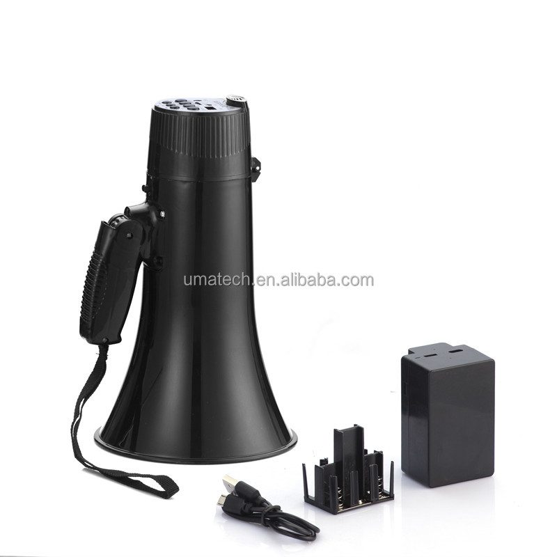 60Hz-23KHz Frequency Range Foldable Megaphone with Detachable Microphone and USB/SD/AUX
