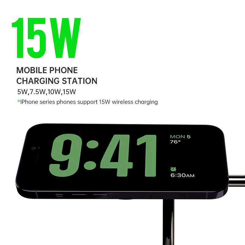 T256 Desktop All In One Wireless Charging Station with Night Light and Touch Switch