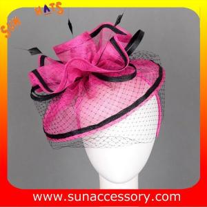Quality 0918 hot sale fashion sinamay fascinators hats and caps with veil ,Fancy Sinamay fascinator from Sun Accessory wholesale