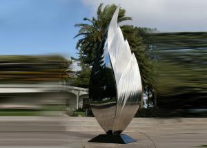 Quality Park Art Decoration Polished Metal Leaf Sculpture Stainless Steel Corrosion Stability wholesale