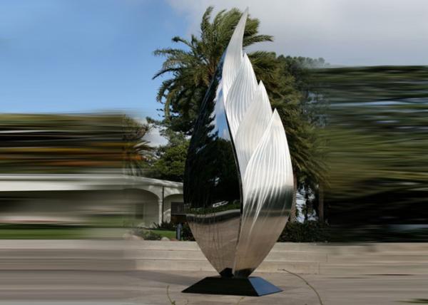 Park Art Decoration Polished Metal Leaf Sculpture Stainless Steel Corrosion