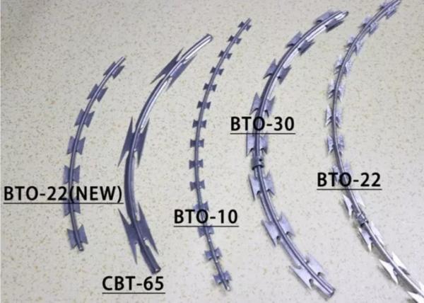 Cheap BTO-18 2mm Razor Coil Barbed Wire Coil Fencing 600mm for sale