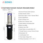 Automatic Bollard Actuator System Hydraulic Retractable Road Barrier with