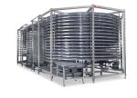 Food Industry Steam Cleaning Slag Removal Spiral Cooling Conveyor