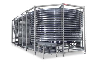 Quality Food Industry Steam Cleaning Slag Removal Spiral Cooling Conveyor wholesale