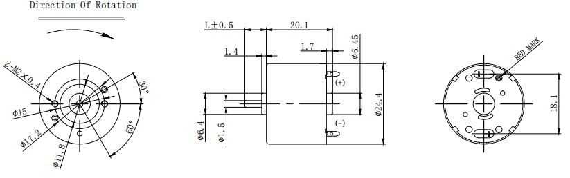 RF-320CH 3V 6V 9V Brushed Motor DC 24.4cm*20.1cm For Electric Valve Mini Pump
