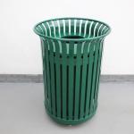 Powder Coating Metallic Outdoor Trash Cans With Lid 978Mm Height