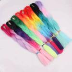 24 Inch Synthetic Crochet Braid Pre Stretched Braiding Hair Colorful