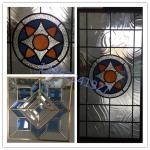 Decorative bevel glass for bath room windows patina caming