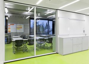 Quality Soundproof Acoustic Office Aluminum Glass Partition wall Dividers space double glass white color wholesale