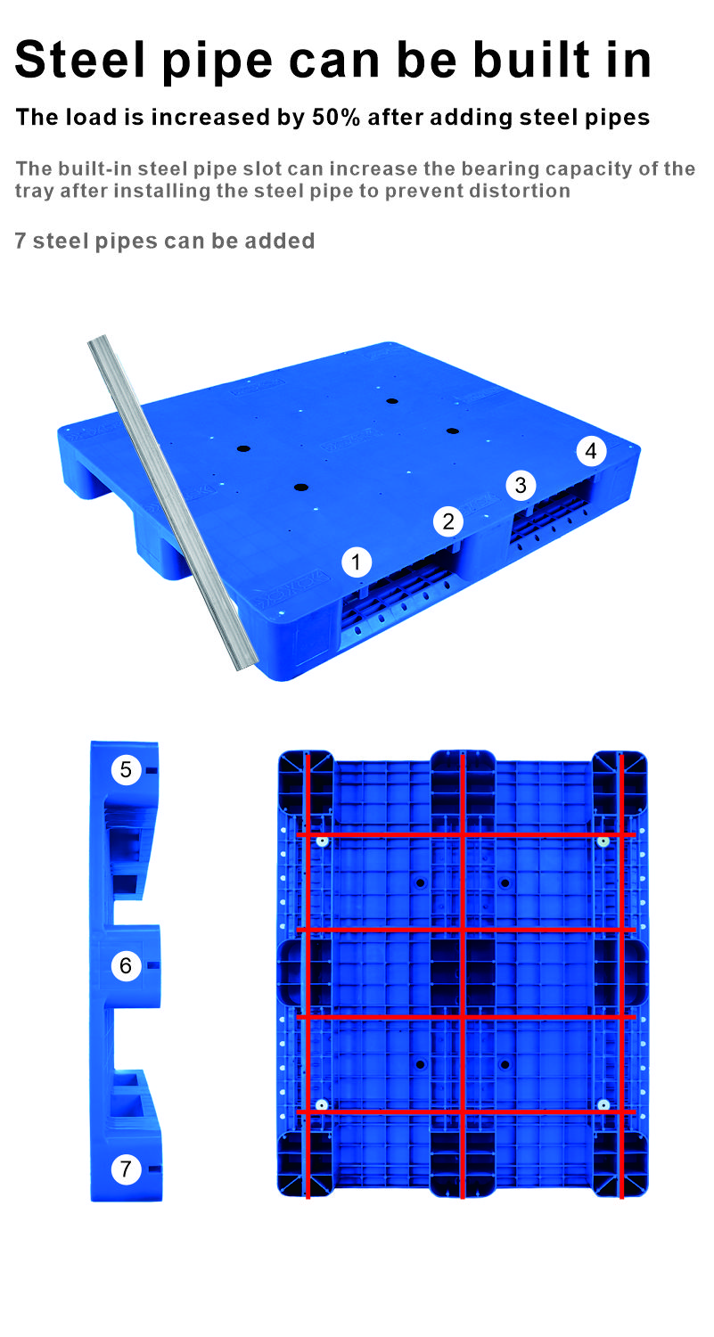 Light Weight 1200 X 1200 mm Plastic Pallet with 6tone Static Load and 4-Way Entry Type
