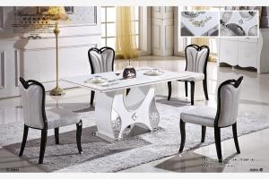 Quality rectangle 6 person marble dining table furniture wholesale