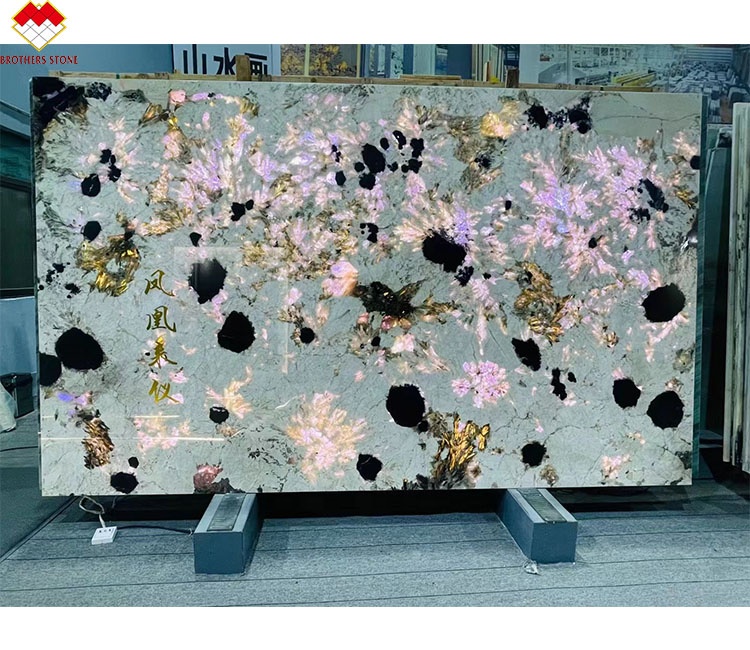 Brazilian Splendor White Quartzite Stone Big Slab 18mm Thickness for Villas and Hotels