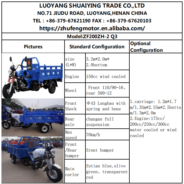 Adult 250cc Cargo Tricycle
