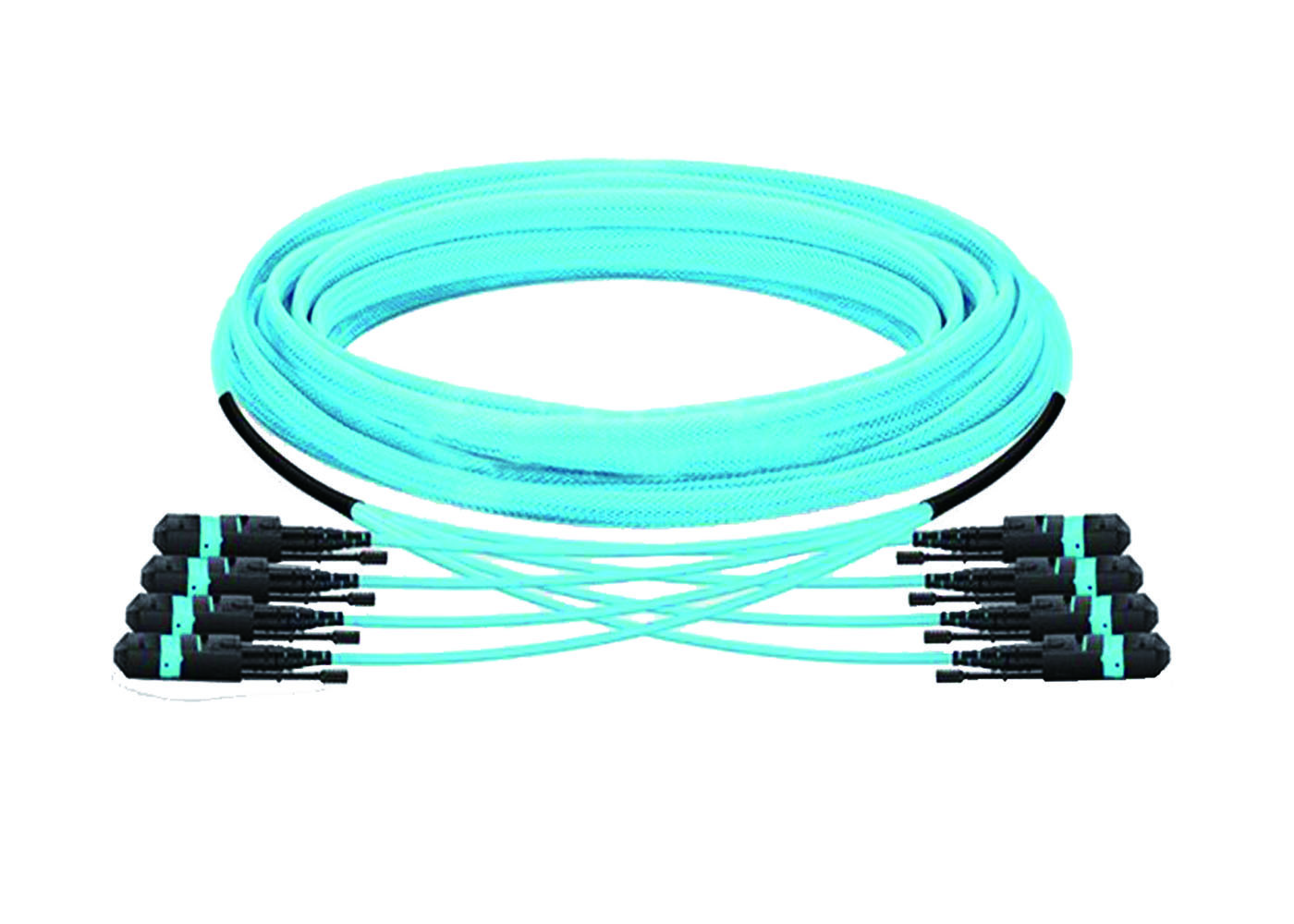 100G 72 Fiber OM3 MTP Patch Cord Aqua Cable