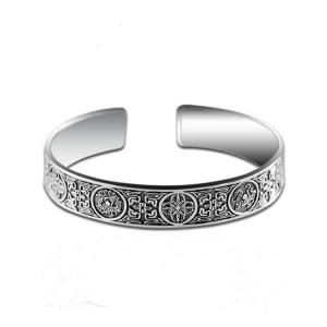 Quality Retro Sterling Silver Cuff Bangle Bracelet for Men and Women (XH056470W) wholesale