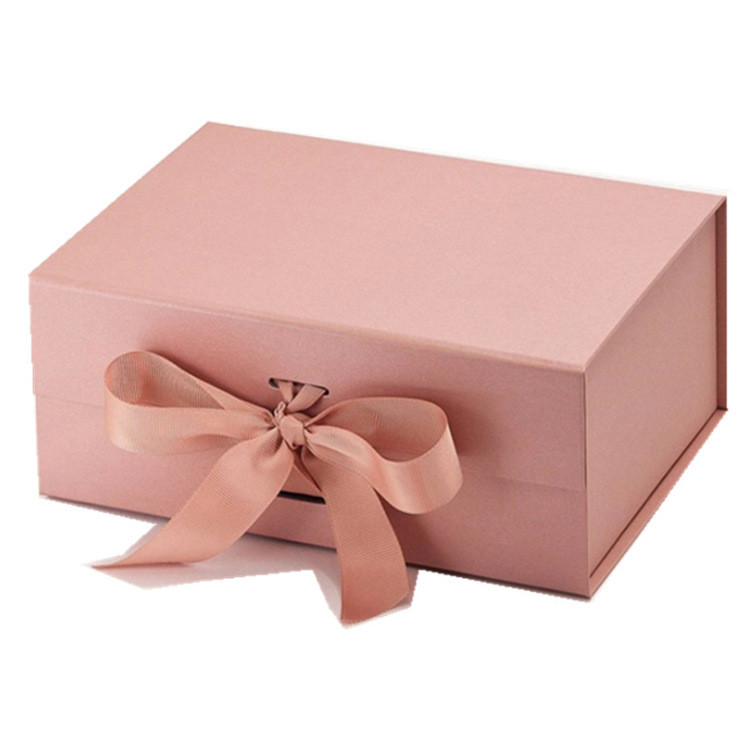 160x120cm Ribbon CMYK Pink Magnetic Gift Card Boxes For Friends